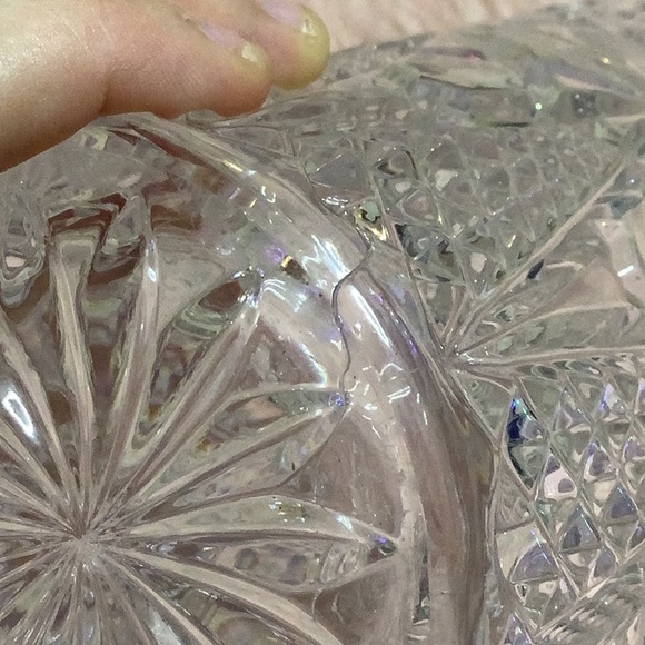 Lead crystal cut glass vase diamond pattern large vase flower vase - Picture 6 of 13